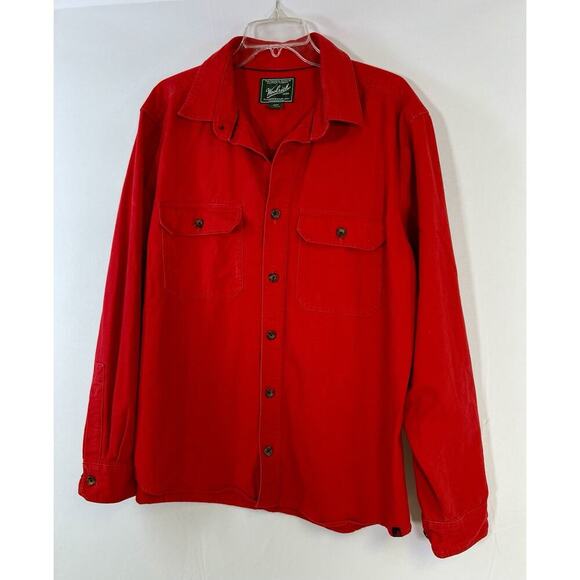 Vintage Woolrich Shirt Mens Large Red Chamois Flannel 90s Y2K - Picture 3 of 16